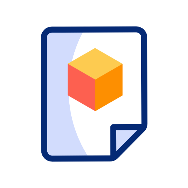 a cube on a file icon