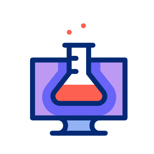 an animated virtual lab icon