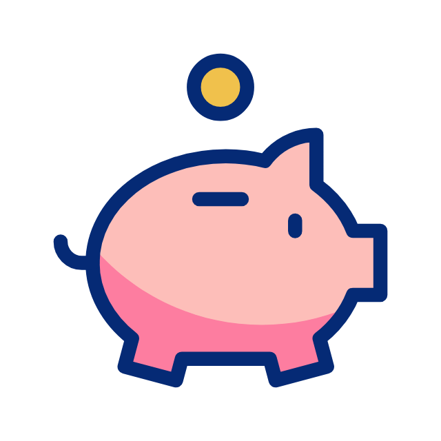 animated piggy bank icon
