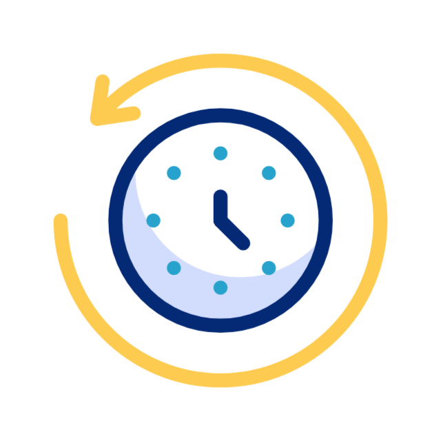 an animated clock icon