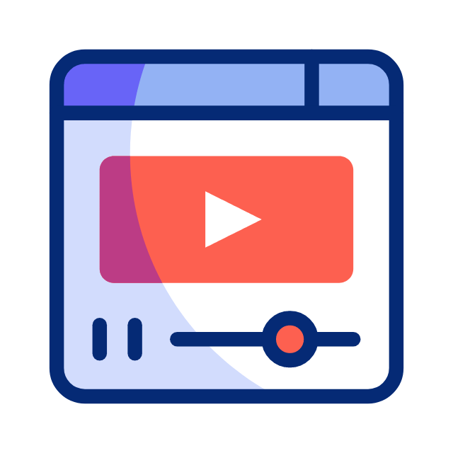 an animated icon of an embedded online video