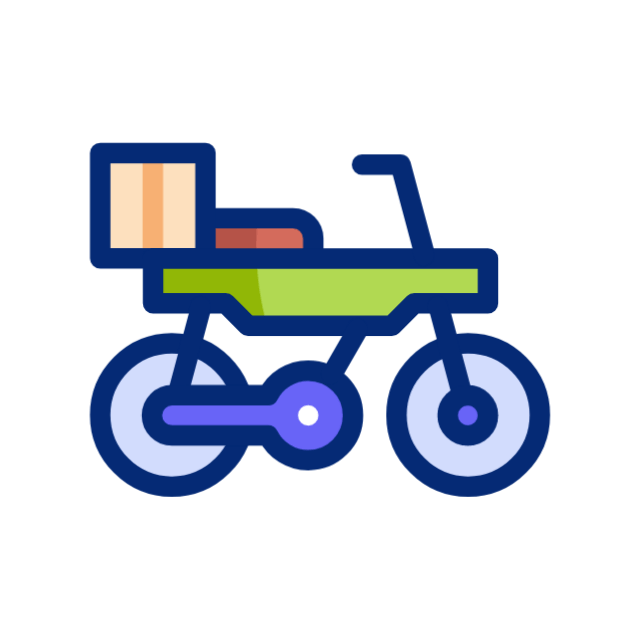 Cargo bike animated icon Cargo bike animated icon