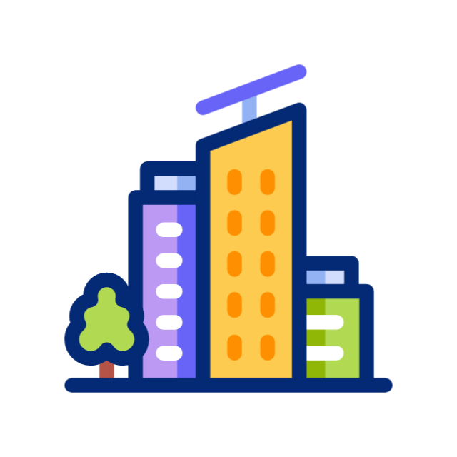 Green city animated icon Green city animated icon
