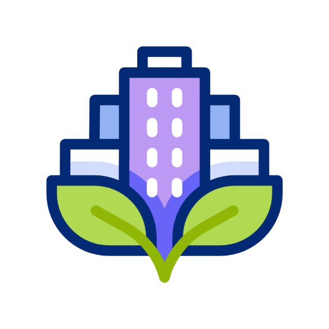 Green city animated icon Green city animated icon