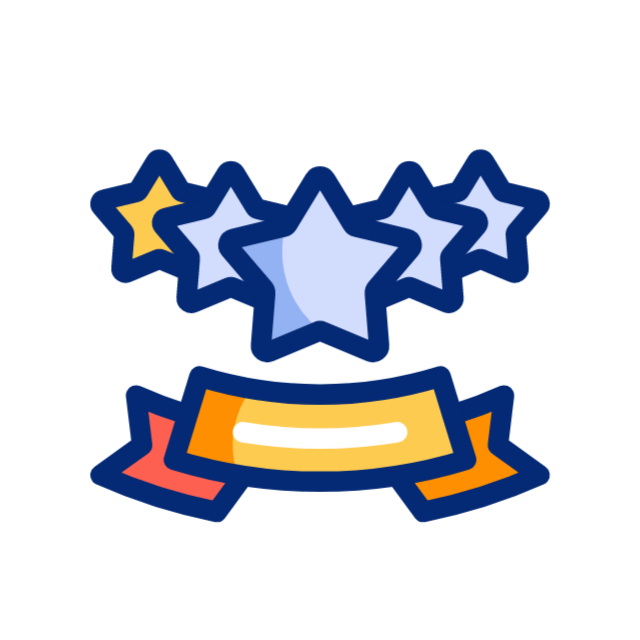 Five stars animated icon Five stars animated icon